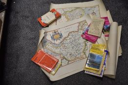 A collection of UK wide odornant survey maps as well as seven Saxton's maps of Cheshire 1577, Durham
