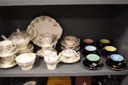 A mid-20th Century Salisbury china tea service, decorated with a hand painted foliate pattern,