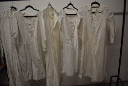 A selection of Victorian and early 20th century, shifts and nightgowns, af.