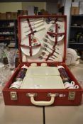 A vintage hard case Brexton picnic set, having completed contents.