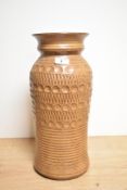 A large West German (bay) pottery vase, of baluster form with flared neck and moulded repeating
