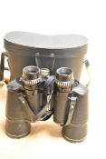 A pair of 1970s Prinzlux Spacemaster binoculars, having 7x50 magnification, with case