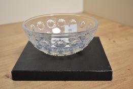 A Lalique opalescent glass Asters pattern bowl, designed in 1935, with etched stencil mark R LALIQUE