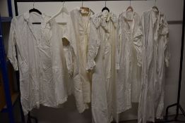 A collection of Victorian and early 20th century, shifts, smocks and nightgowns.