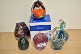A Caithness glass Mini Rose limited edition faceted paperweight, of facet-cut egg shape with