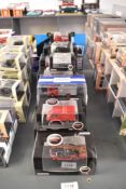 Fourteen Oxford 1:76 scale Die-casts, Fire x 13 and Roadshow Fire Engine x 1, all in window