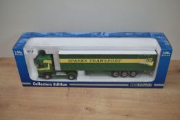 A Universal Hobbies Collectors Edition 1:50 scale Die-cast, 5619A Scannia Curtainside, Sparts