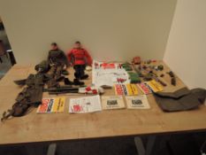 A collection of original Action Man Figures and Accessories including 1964 Pallitoy Soldier and a