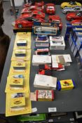 A collection of modern Matchbox Die-casts, 1987 CY16 Scania Box Truck, 1991 MB17 London Bus, MB24