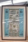 A framed and glazed Kensington Press 1979 Calendar, Brighton Railway Station having 4 steam trains