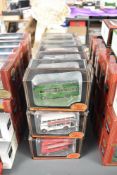 Twenty One 1:76 scale EFE Die-casts, all Buses, Single & Double Deckers, all boxed, box length 17cm