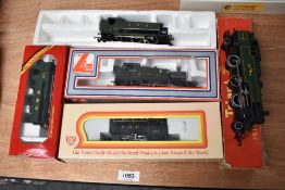 Five 00 gauge Tank Engines and Tank Locomotives, Tri-ang R59 BR 2-6-2 82004, Hornby R041 0-6-0 GWR