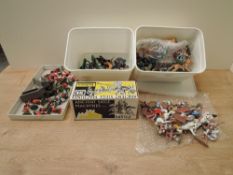 A collection of Britains, Timpo and similar plastic Figures and Horses, Civil War, Medieval, Cowboys