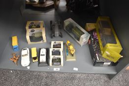 A collection of Die-casts including Corgi CC12603 Scammell Crusader Sheeted Flat Trailer BRS (