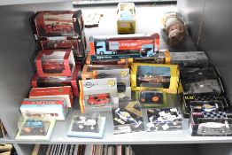 A shelf of modern Die-casts including Onyx x3, Minichamps x3, Gilbow HMS Olympic, Signature, Londons