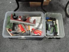 Two boxes of Hornby & similar 00 gauge including 4-6-2 Flying Scotsman Loco & Tender, 4-6-0 NE