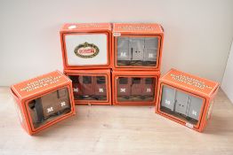 Six Mamod 0 Gauge MR Carriages and Wagons, all boxed with inner packaging present, all appear