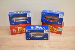 Five Britbus Die-casts, 1:76 scale Limited Editions, LLB-05, AN1-13, AN1-22, AN1-02 and AN1-10,