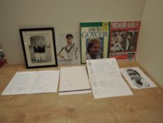 A collection of sporting memorabilia comprising framed and glazed photograph of Alec and Eric