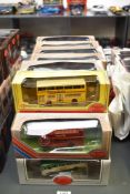 Twenty 1:76 scale EFE Die-cast Buses, Single & Double Deckers, all in larger boxes, length 23cm