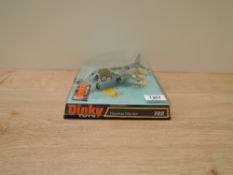 A Dinky die-cast, 722 Hawker Harrier, on original card stand with plastic bubble intact