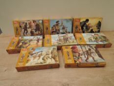 Eight Airfix 1:32 scale plastic Military Series Sets, British Eight Army, American Infantry,