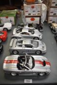 Three Burago 1:18 scale Die-casts, Shelby Series 1 (1999), Bugatti 11 (1991) and Prima Geiugiaro (