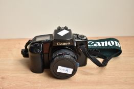 A Canon EOS100 camera with a C-AF1 2x Teleplus MC7 - No battery