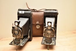 2 Kodak 2C Series III folding camera with anastigmat 1:7,7 152mm lens and Anastigmat 1:6,3 150mm