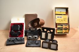 A selection of Stereo Slide viewers and various stereo slides as well as a copy of Brewsters on