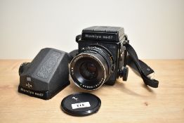 A Mamiya RB67 Pro S medium format camera NoC195181 with Mamiya-Sekor C 1:3,8 90mm lens No115009,