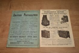 A copy of The Amateur Photographer Volume 1 Number 1 dated Friday October 10th 1884 with a Gamages