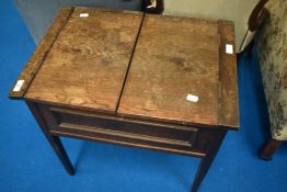 An early 20th Century oak sewing box, approx 47 x 39cm