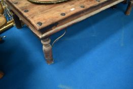 A large Mexican style pine coffee table , approx. 160 x 90cm