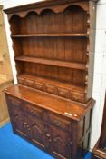 A nice quality reproduction (Titchmarsh and Goodwin or similar) oak dresser, dimensions approx