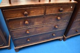 A 19th Century mahogany chest of over three drawers, dimensions approx. W110 D53 H98cm