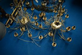 Two vintage chandelier style electric ceiling light fittings