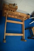 A traditional work bench with vice