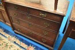 A 19th Century oak chest of two over three drawers, width approx. 95cm