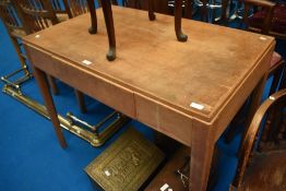 An early to mid 20th Century golden oak desk , campaign style with war department stamp to underside