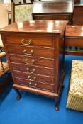 An Edwardian mahogany music cabinet, 6 'drawers' , approx 53 x 39 x 86cm
