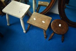 Three traditional stools of small proportions