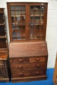 A 19th Century oak bureau bookcase