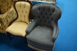 Two dralon upholstered chairs