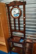 A late 19th/early 20th Century hall stand, dimensions approx. H186 W56 D27cm