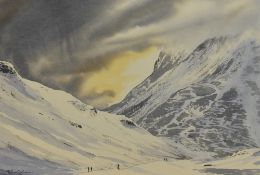 *Local Interest - Frances Buckingham (contemporary, British), watercolour, 'Snowy Day, Sprinkling