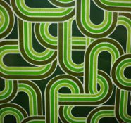Mid-20th Century School, textile panel, An eye-catching retro design featuring an interlinking