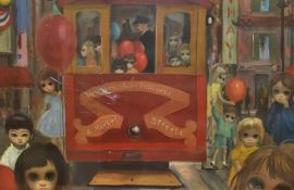 After Walter Keane (1915-2000, American), coloured print, 'Sunday in Chinatown', framed, measuring