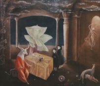 After Leonora Carrington (1917-2011, British-Mexican), coloured print, 'And Then We Saw the Daughter