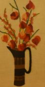20th Century School, needlework embroidery, A still life arrangement depicting a vase of Chinese